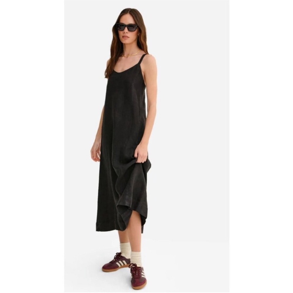NWT MATE The Label 100% Linen Princess Maxi Dress in Black Size XS